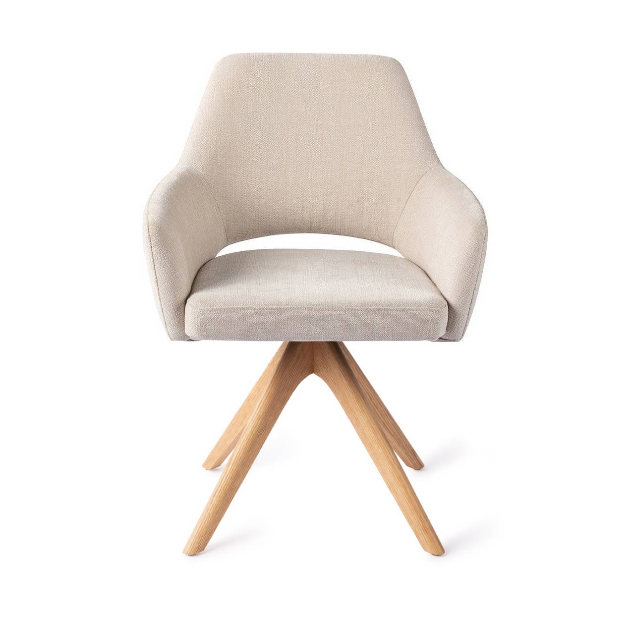 Jesper Home x HelloChair Yanai eetkamerstoel Beige Bliss revolve oak natural