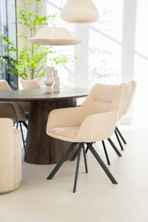 By-Boo Bliss eetkamerstoel met arm Taupe