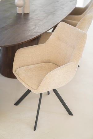 By-Boo Bliss eetkamerstoel met arm Taupe