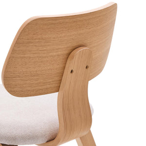 Kave Home Gena eetkamerstoel chenille Beige poot eiken naturel