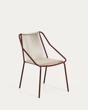 Kave Home Zivia tuinstoel Burgundy