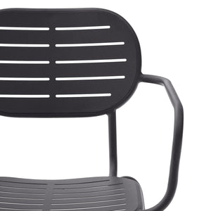 Kave Home Brai tuinstoel met arm gegalvaniseerd Donkergrijs