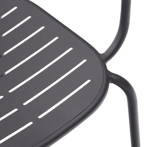 Kave Home Brai tuinstoel met arm gegalvaniseerd Donkergrijs
