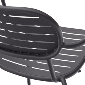 Kave Home Brai tuinstoel met arm gegalvaniseerd Donkergrijs