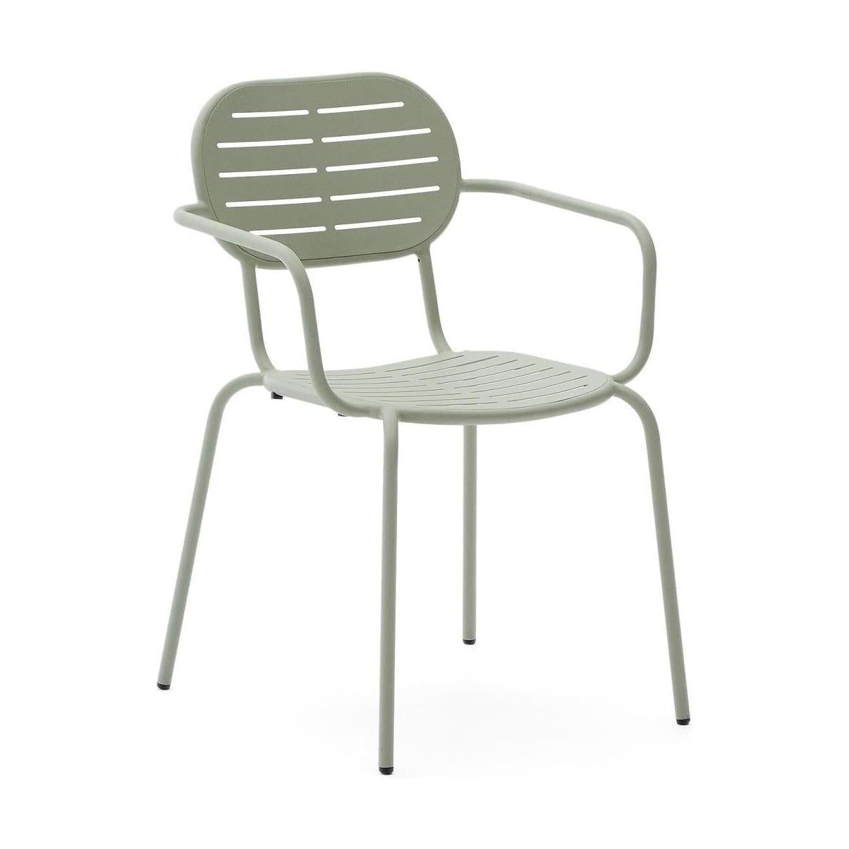 Kave Home Brai tuinstoel met arm gegalvaniseerd Turquoise