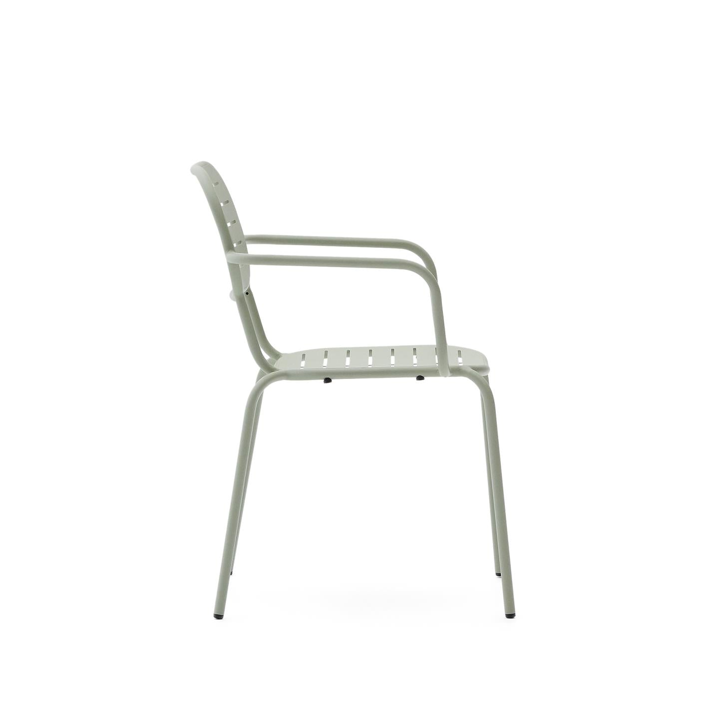 Kave Home Brai tuinstoel met arm gegalvaniseerd Turquoise