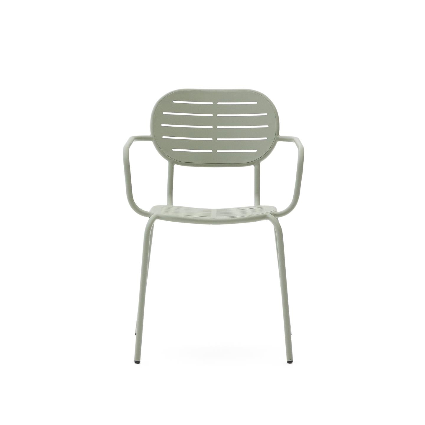 Kave Home Brai tuinstoel met arm gegalvaniseerd Turquoise