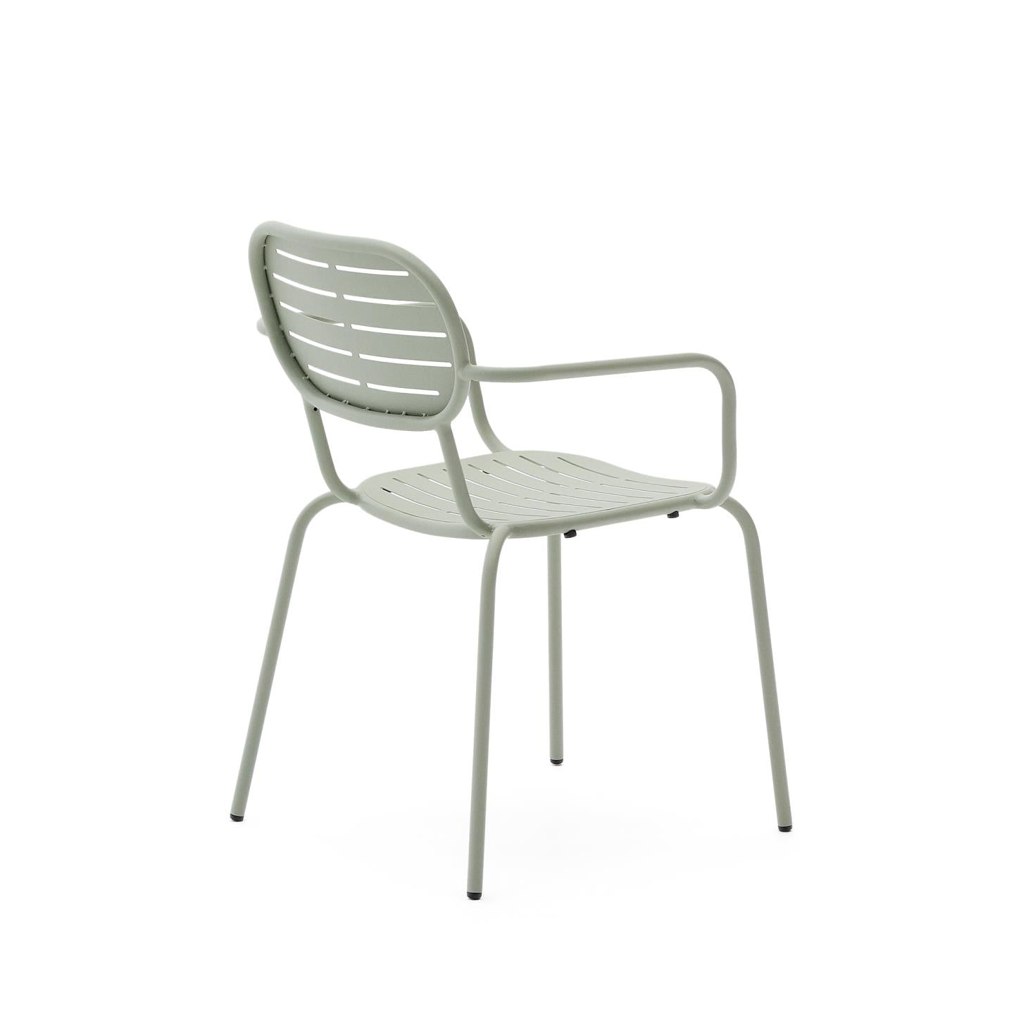 Kave Home Brai tuinstoel met arm gegalvaniseerd Turquoise