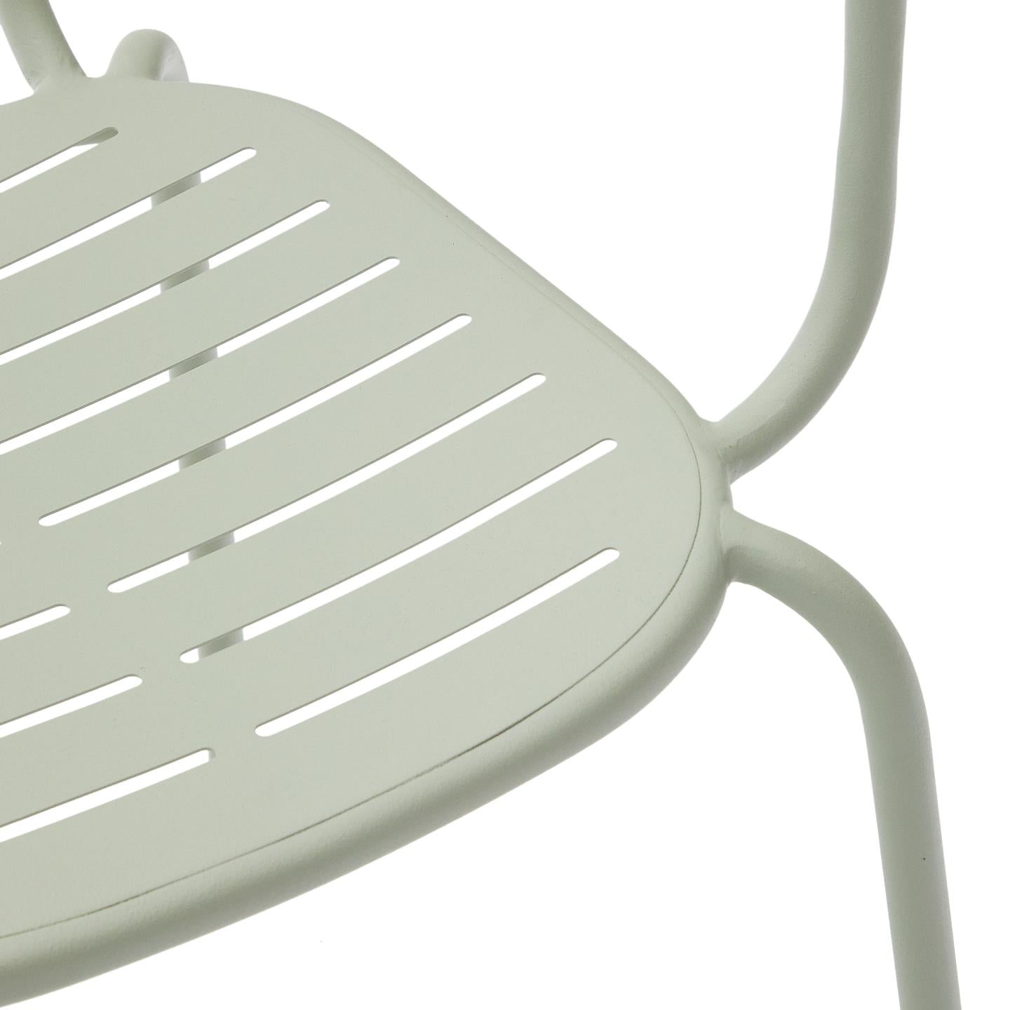 Kave Home Brai tuinstoel met arm gegalvaniseerd Turquoise