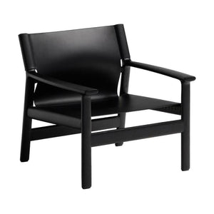 Kave Home Jan fauteuil leder Zwart essenhout