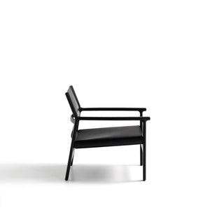 Kave Home Jan fauteuil leder Zwart essenhout