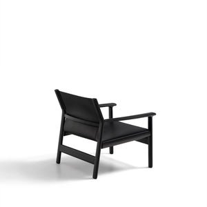 Kave Home Jan fauteuil leder Zwart essenhout