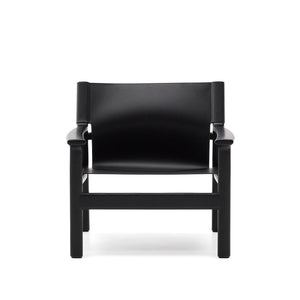 Kave Home Jan fauteuil leder Zwart essenhout