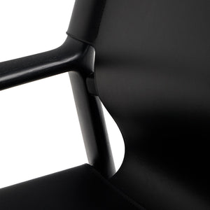 Kave Home Jan fauteuil leder Zwart essenhout