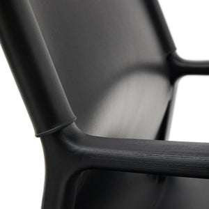 Kave Home Jan fauteuil leder Zwart essenhout