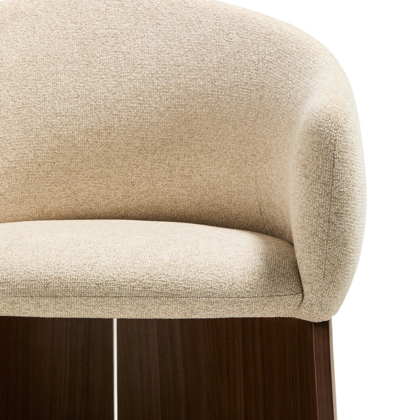Kave Home Bosca eetkamerstoel chenille Beige walnoot