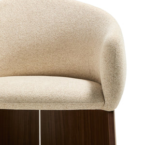 Kave Home Bosca eetkamerstoel chenille Beige walnoot
