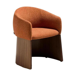 Kave Home Bosca eetkamerstoel chenille Terracotta walnoot