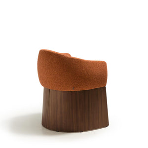 Kave Home Bosca eetkamerstoel chenille Terracotta walnoot