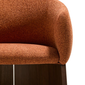 Kave Home Bosca eetkamerstoel chenille Terracotta walnoot