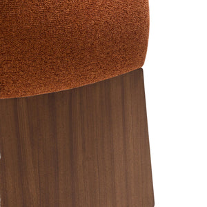 Kave Home Bosca eetkamerstoel chenille Terracotta walnoot