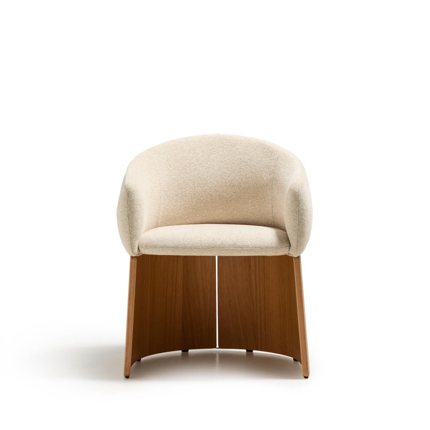 Kave Home Bosca eetkamerstoel chenille Beige eiken