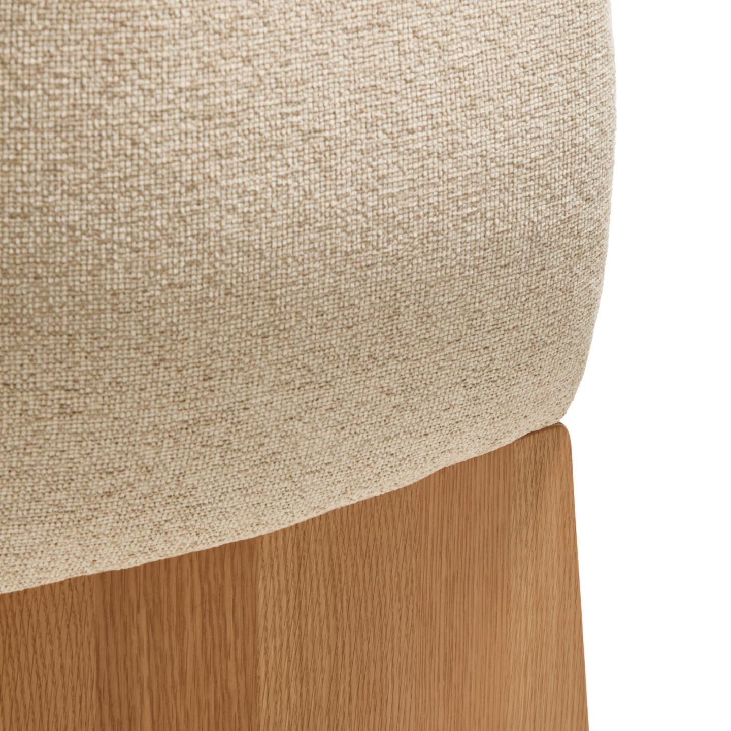 Kave Home Bosca eetkamerstoel chenille Beige eiken