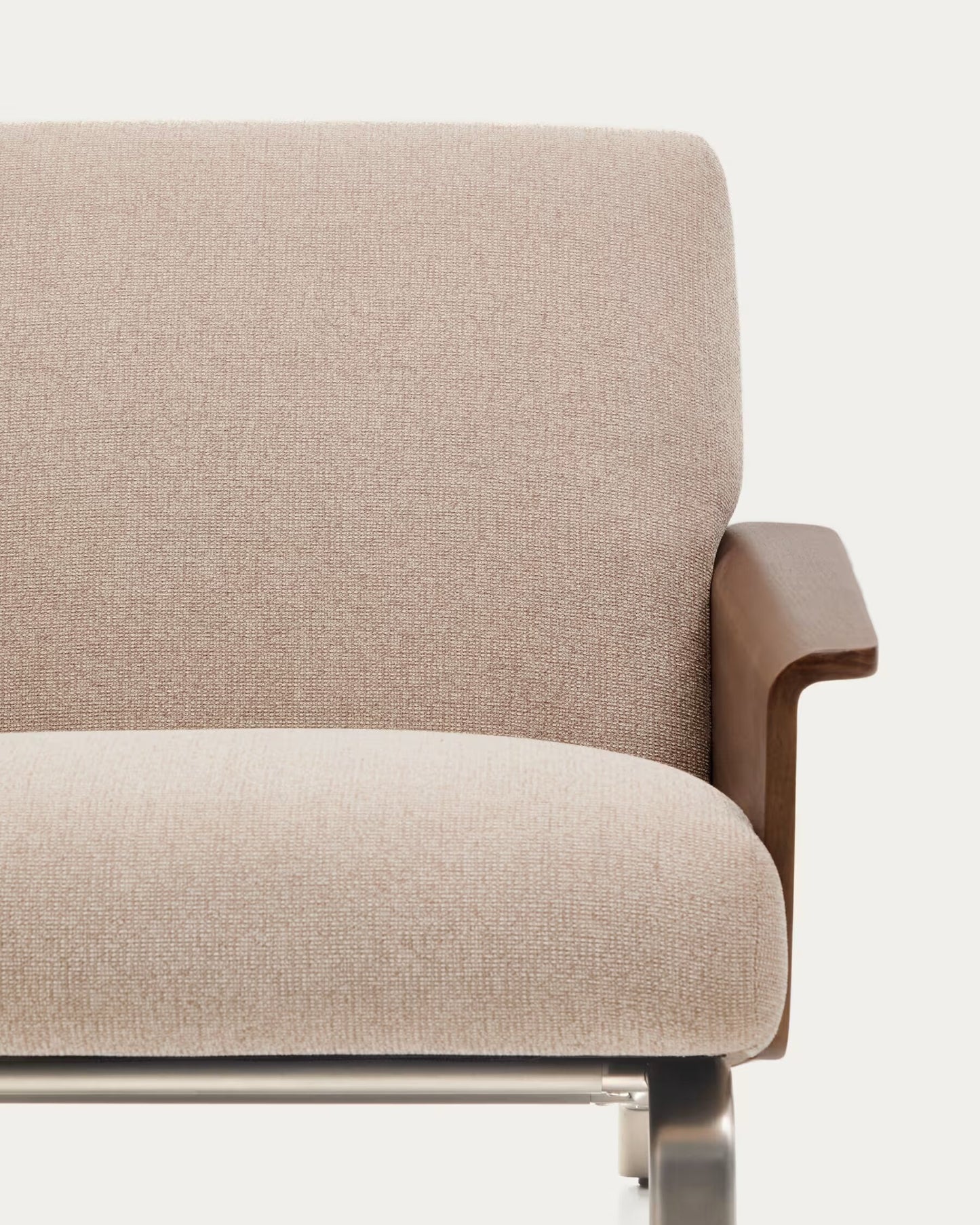 Kave Home Amsen fauteuil Lichtbruin multiplex walnoot