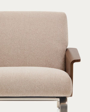 Kave Home Amsen fauteuil Lichtbruin multiplex walnoot