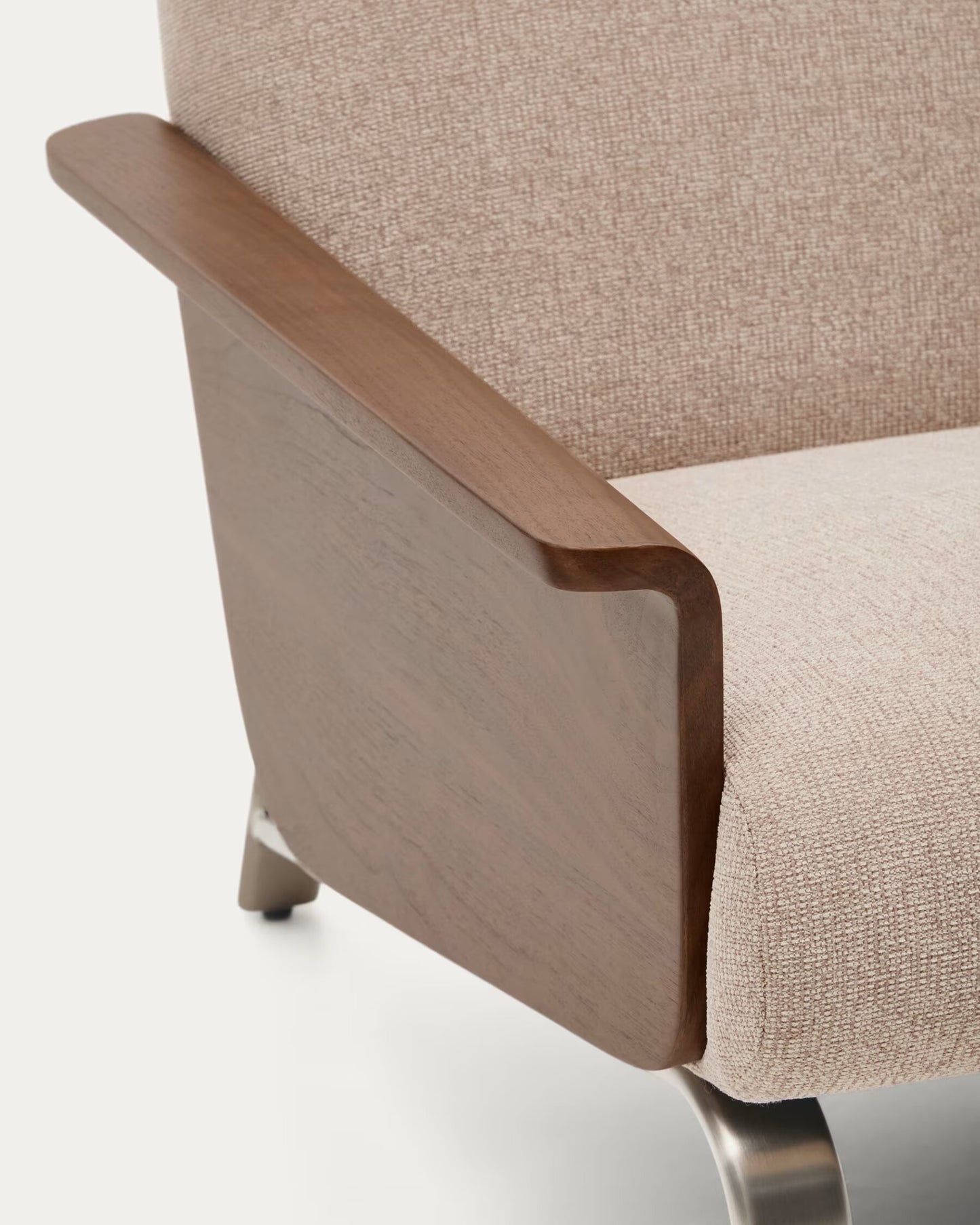 Kave Home Amsen fauteuil Lichtbruin multiplex walnoot