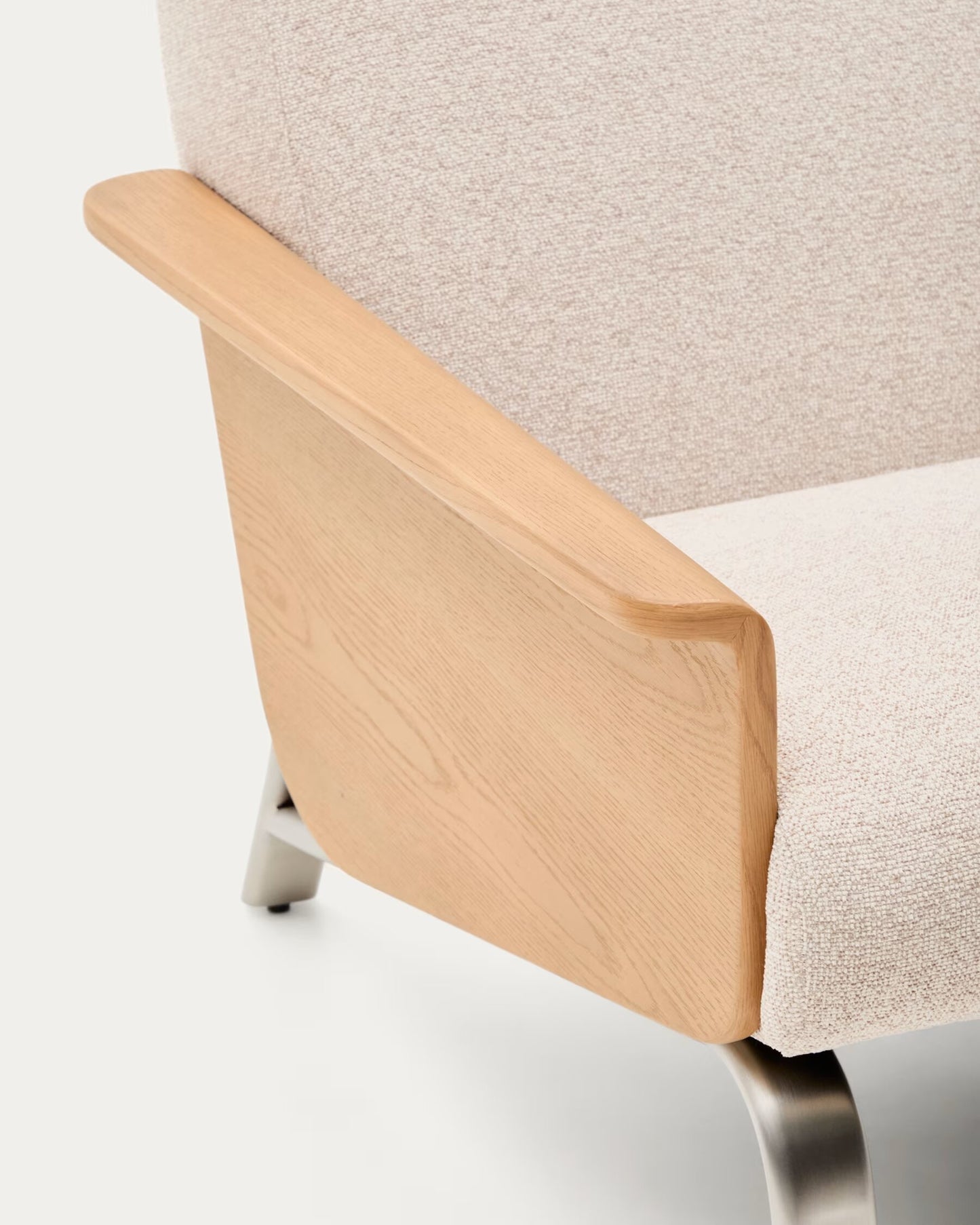 Kave Home Amsen fauteuil Beige multiplex eiken