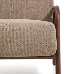 Kave Home Sylo fauteuil chenille Taupe walnoot