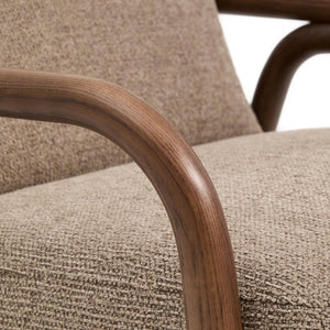 Kave Home Sylo fauteuil chenille Taupe walnoot
