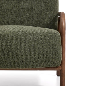 Kave Home Sylo fauteuil chenille Groen walnoot