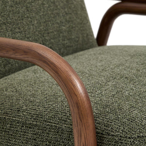 Kave Home Sylo fauteuil chenille Groen walnoot