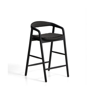 Kave Home Derile barkruk H65 cm eiken Zwart