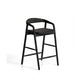 Kave Home Derile barkruk H65 cm eiken Zwart