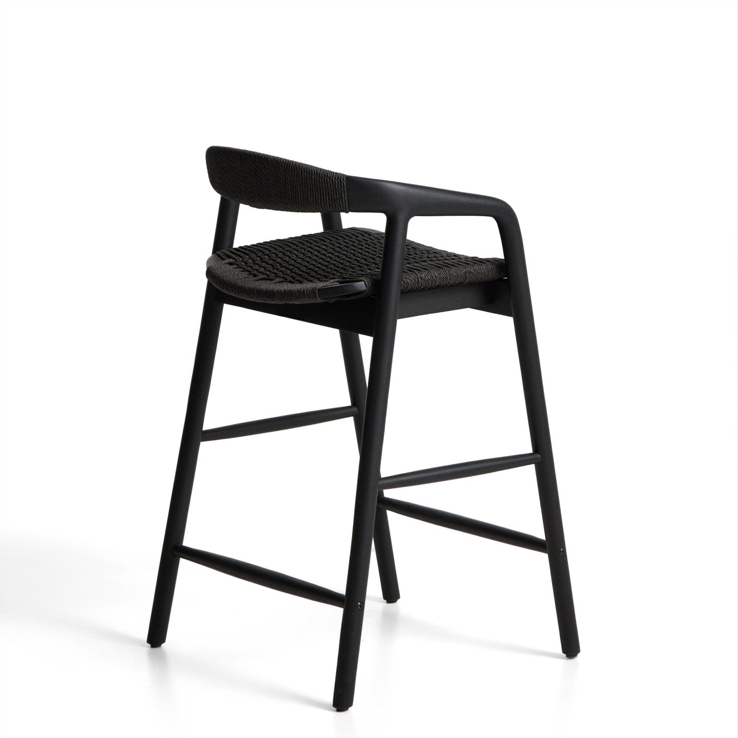 Kave Home Derile barkruk H65 cm eiken Zwart