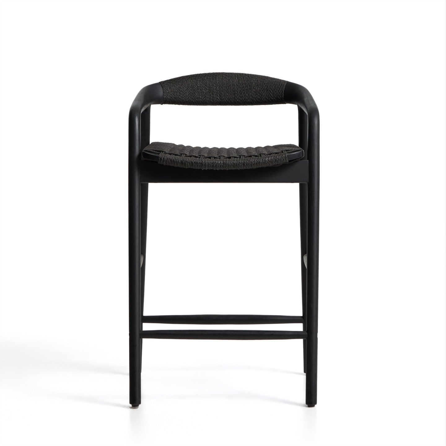 Kave Home Derile barkruk H65 cm eiken Zwart