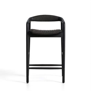 Kave Home Derile barkruk H65 cm eiken Zwart