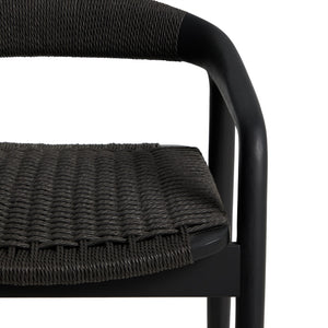 Kave Home Derile barkruk H65 cm eiken Zwart