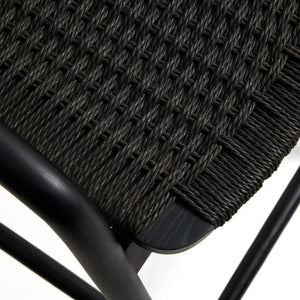 Kave Home Derile barkruk H65 cm eiken Zwart