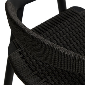 Kave Home Derile barkruk H65 cm eiken Zwart