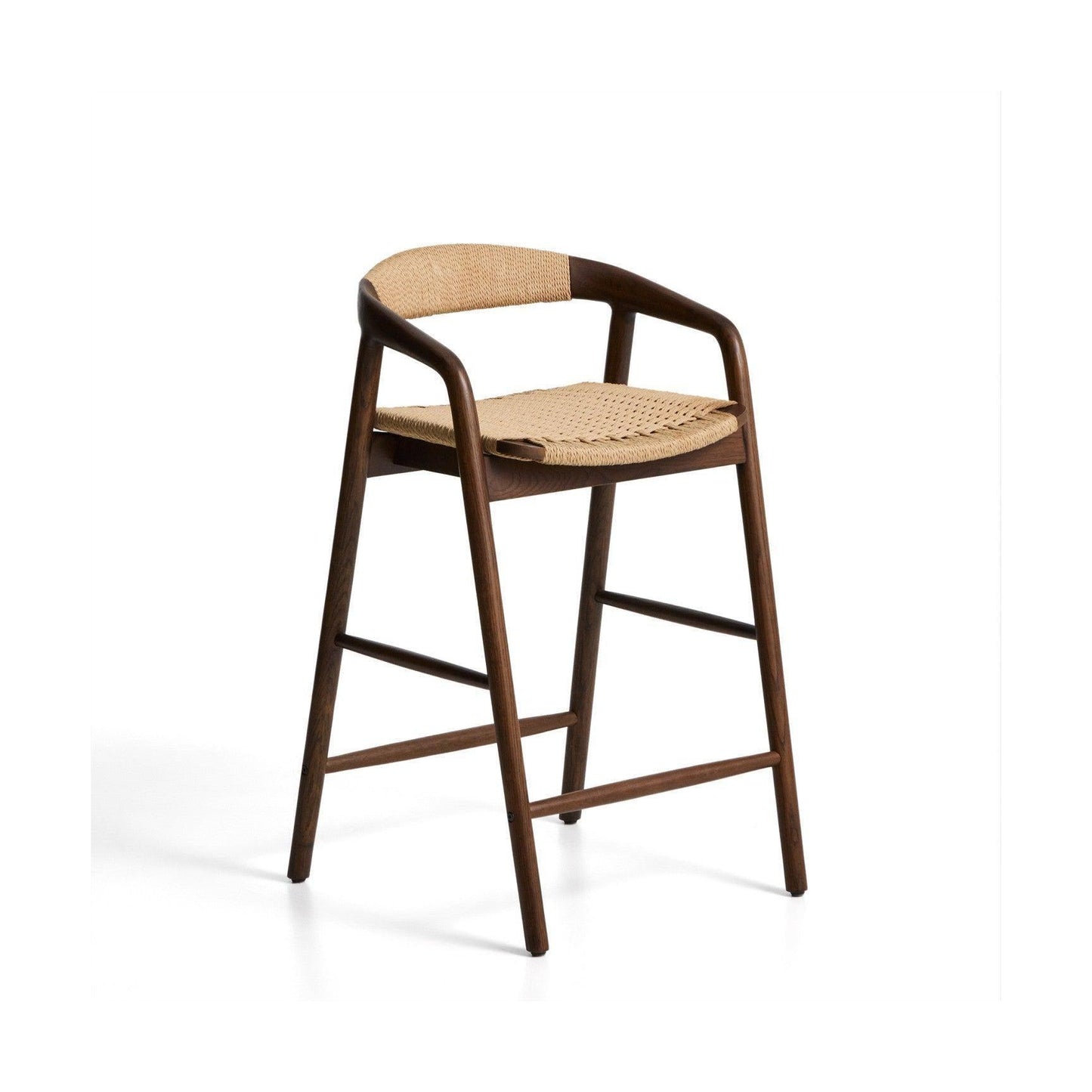 Kave Home Derile barkruk H65 cm eiken Donker