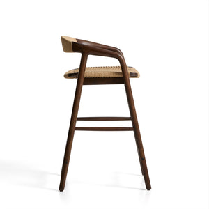 Kave Home Derile barkruk H65 cm eiken Donker