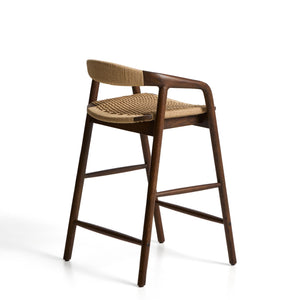 Kave Home Derile barkruk H65 cm eiken Donker