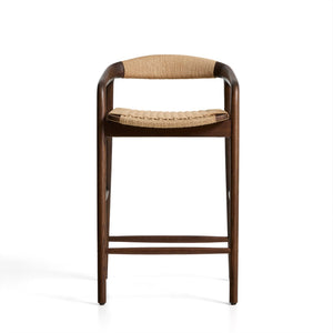 Kave Home Derile barkruk H65 cm eiken Donker