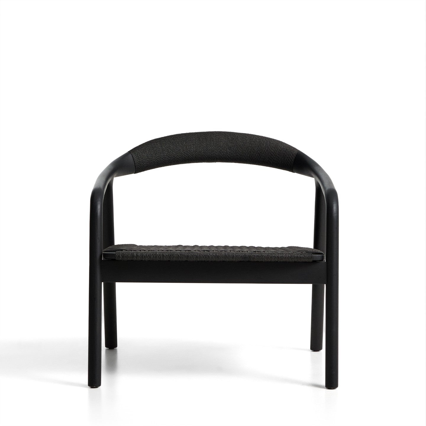 Kave Home Derile fauteuil eiken Zwart