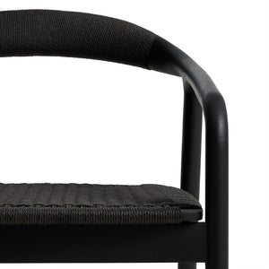 Kave Home Derile fauteuil eiken Zwart