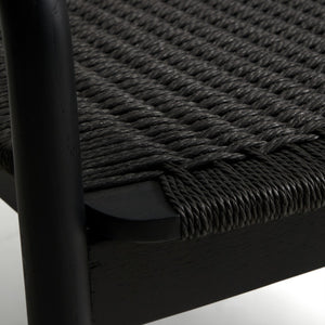 Kave Home Derile fauteuil eiken Zwart